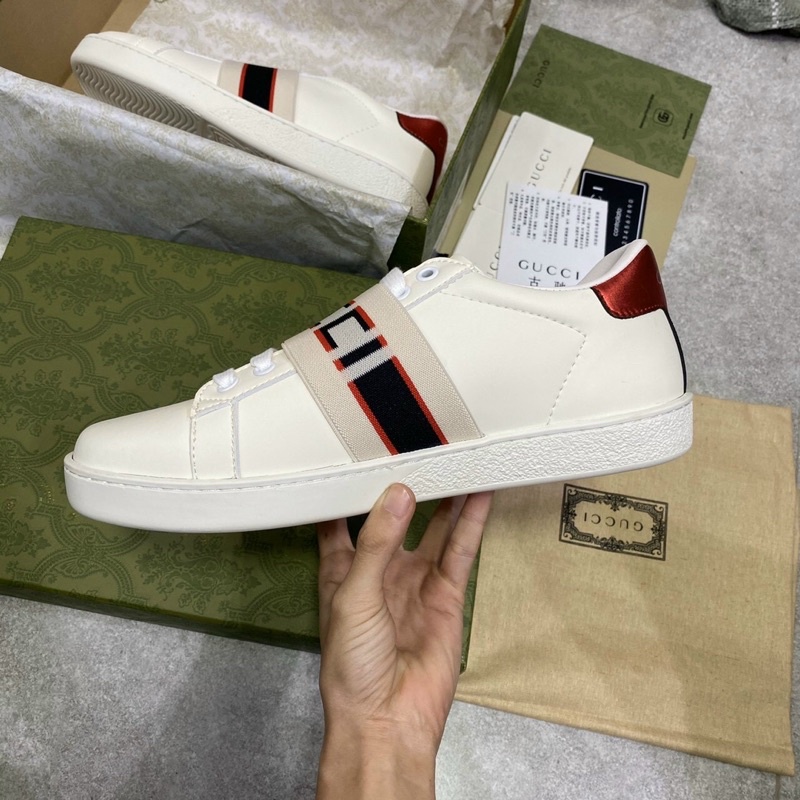 [SIÊU PHẨM ] GUCCI Đoàn văn hậu giày thể thao sneaker nam nữ trắng đai ngang mẫu mới Ảnh thật + FREESHIP