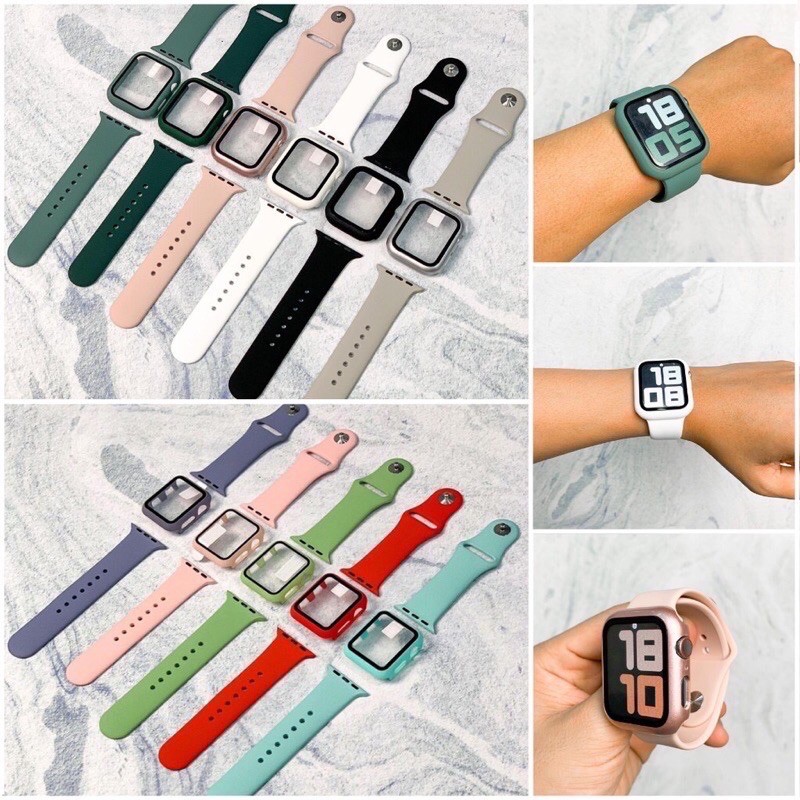 Combo siêu hot gồm bảo vệ + kính và dây đeo apple watch cho apple watch series 1,2,3,4,5 size 38,40,42,44mm