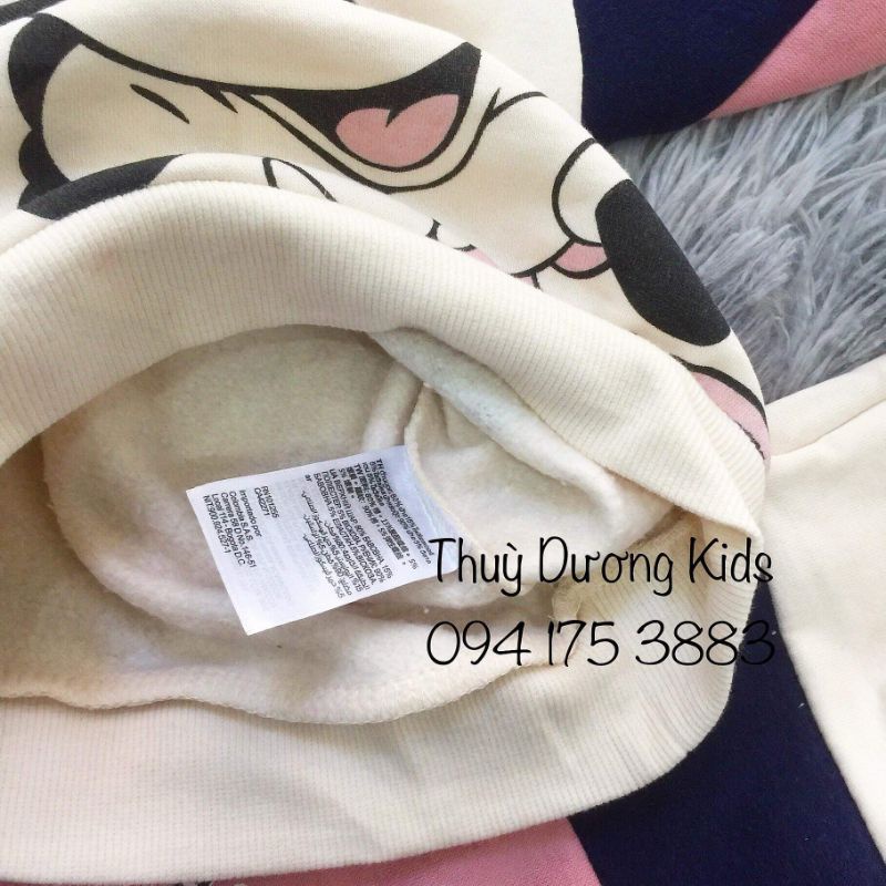 Bộ nỉ HM xuất Minnie phối kem hồng cho bé 2-6y