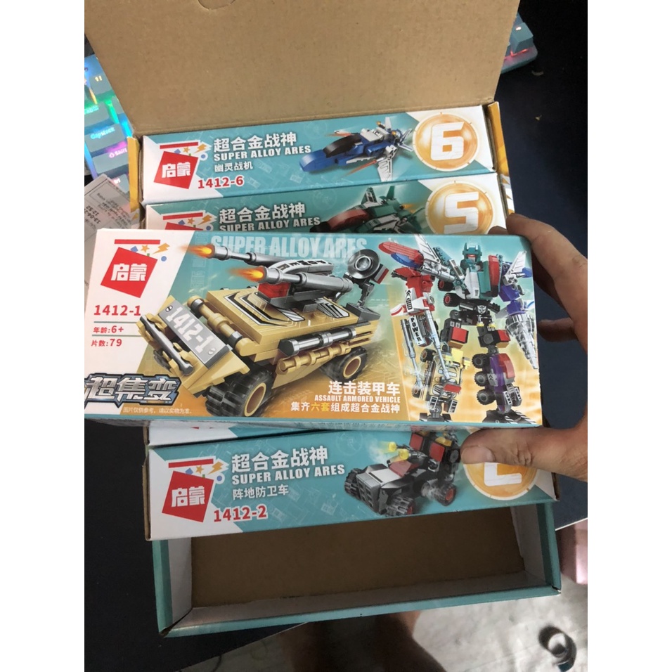 Mô hình lắp ráp 1412 siêu hợp kim God of War fit boy plug-in biến dạng robot Đồ chơi lắp ráp