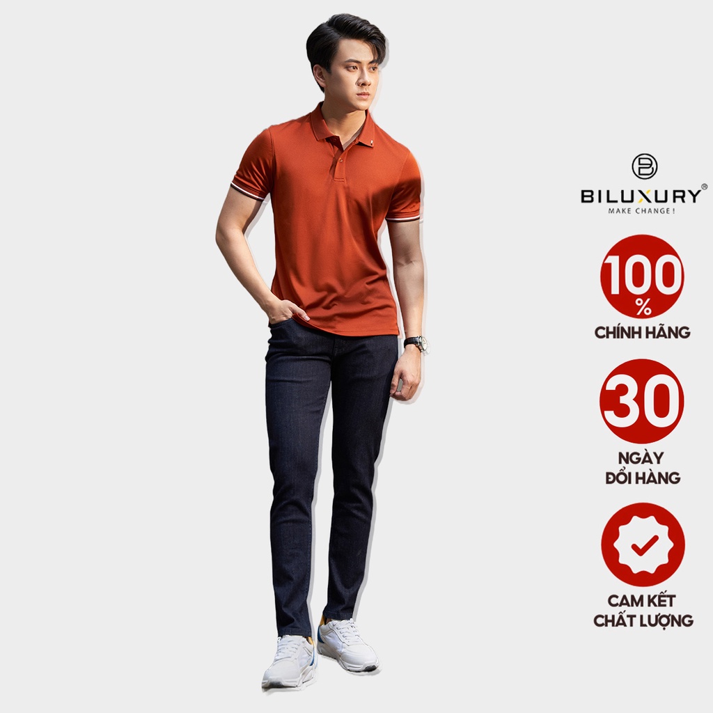Bộ nam mùa hè áo polo quần jean bò BILUXURY lịch lãm cao cấp đi chơi đi làm BST mới 2022