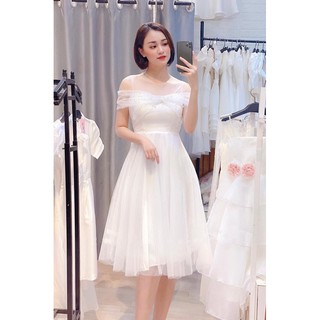 ❤️[ẢNH THẬT] V35 VÁY TRẮNG HỞ VAI NHŨ  TIỂU THƯ DỰ TIỆC, ĐẦM XOÈ CÔNG CHÚA , VÁY CHỤP KỈ YẾU, ĐI ĐÁM CƯỚI, Prom❤️