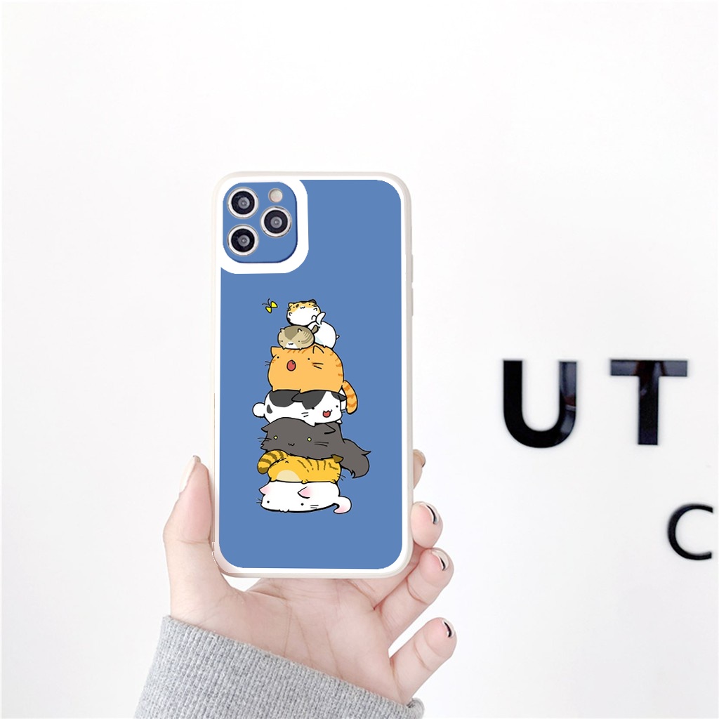 Ốp iphone - Ốp lưng iphone cạnh vuông viền camera Những chú mèo vui nhộn dành cho ip 6 đến 14promax - ng018