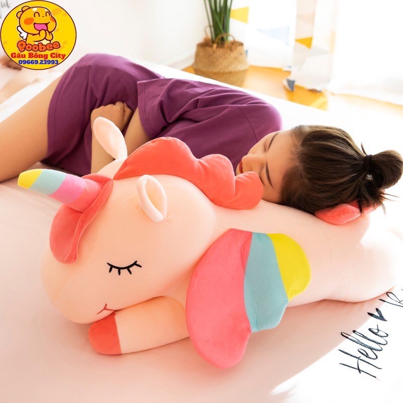 Gấu Bông Ngựa Pony Unicorn Siêu To Khổng Lồ Size 80Cm Hàng Cao Cấp Xuất Siêu Thị