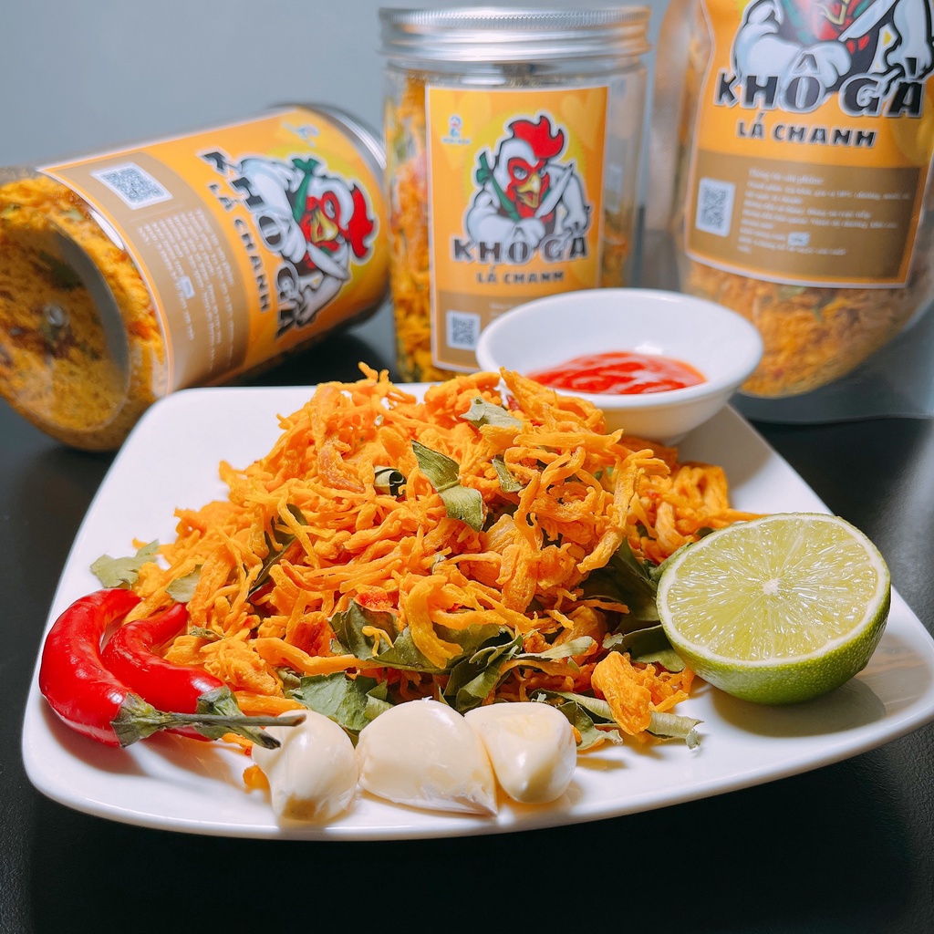 Khô gà lá chanh 200g ăn vặt Mon Mon vừa ngon vừa rẻ - Đặc sản Phan Thiết