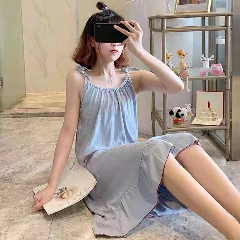 Váy Ngữ Nữ 2 Dây Thắt Nơ Dáng Suông - Hàng Quảng Châu Cao Cấp (VD2)