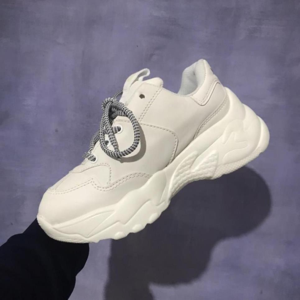 Giày thể thao MLB Ny chữ vàng và Boston đế độn tăng chiều cao Hot trend sneaker nam nữ full box