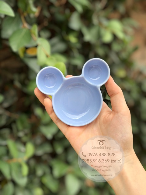 Đĩa gia vị, đĩa ăn dặm bằng sứ hình Mickey ngộ nghĩnh