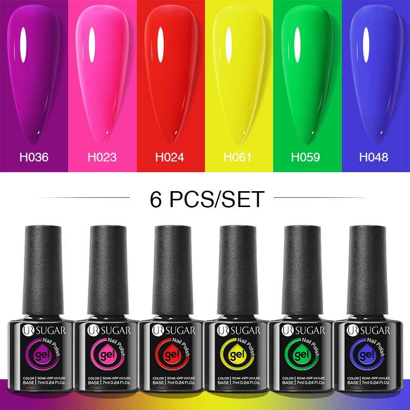 UR SUGAR sơn móng tay dạng gel UV Set 6 lọ 7ml
