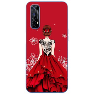 Ốp lưng realme 7, 7 pro, 7i in hình cô gái váy đỏ áo đen