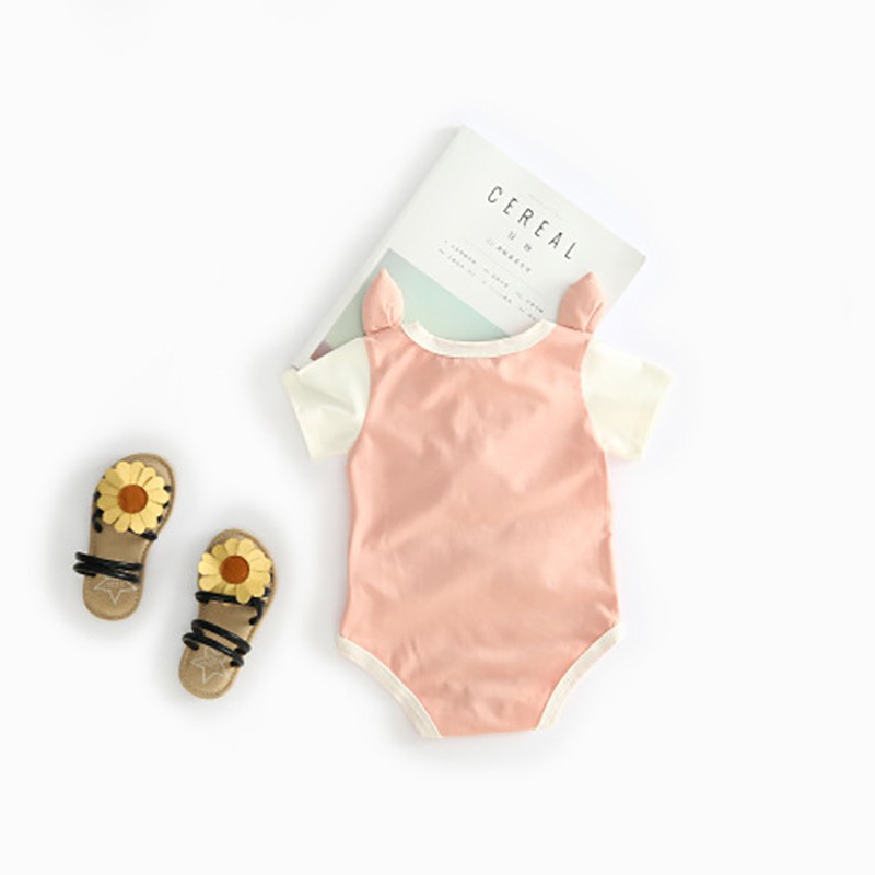 Áo liền quần ngắn tay họa tiết dễ thương cho bé