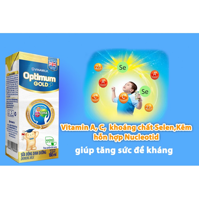 Sữa bột pha sẵn Optimum gold vỉ 4 hộp x 110ml (Date luôn mới)