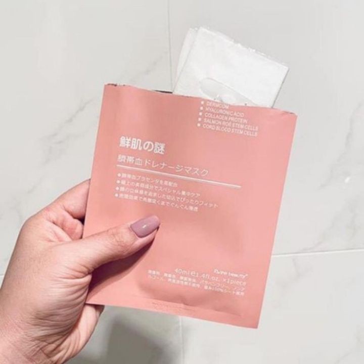 10 mặt nạ tế bào gốc Nhật Bản Rwine Beauty Stem Cell Placenta Mask giúp làm mờ nám, thâm da nhạy cảm