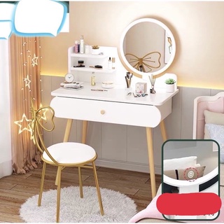 Bàn trang điểm phong cách hiện đại có đèn LED