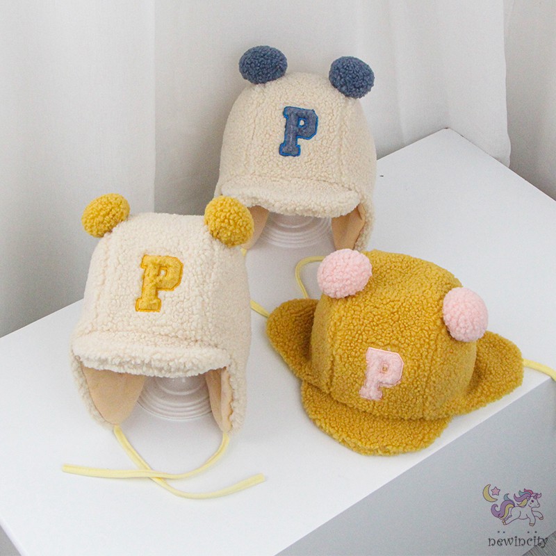 Mũ len lông cừu ấm áp thoải mái phong cách Hàn Quốc cho bé