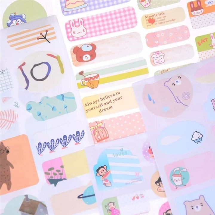 Combo 3 Name Sticker Dán Nhãn Tên Giấy Đánh Dấu Chống Thấm Nước Mix Mẫu cute Dễ Thương Cho Bé