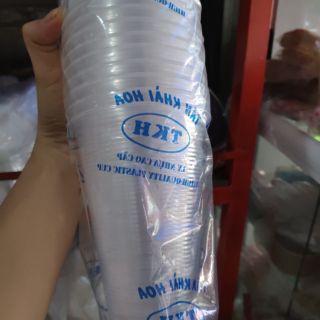[Combo 5 cây=250 cái] Ly nhựa 500 ml có gân - có kèm nắp