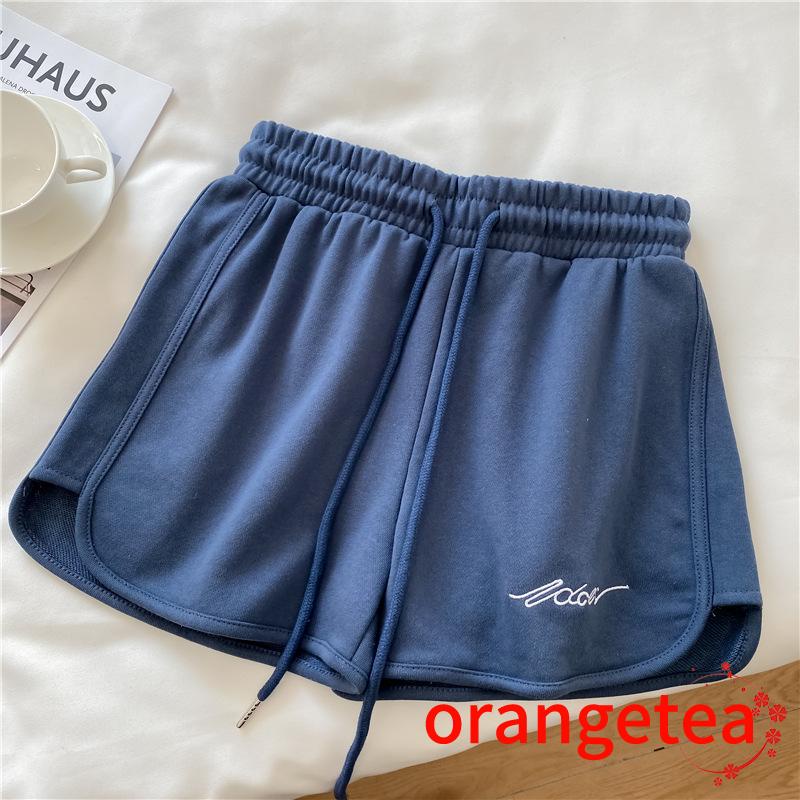 Quần Short Lưng Thun Dây Rút Thêu Chữ Thời Trang Mùa Hè Dành Cho Nữ ZZX8