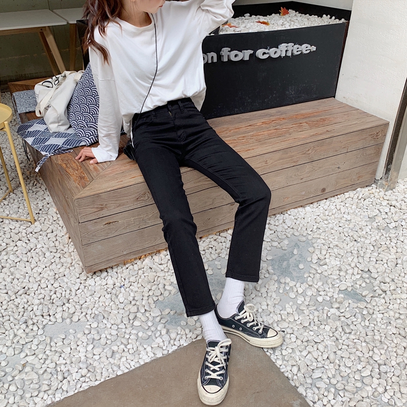 Quần jeans dài dáng ôm lưng cao cá tính 32840