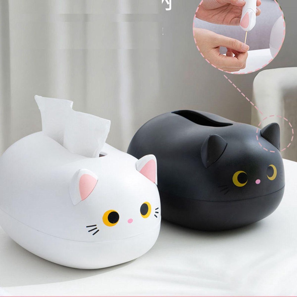 LLOYD Hộp Đựng Khăn Giấy Hình Mèo Hoạt Hình Dễ Thương