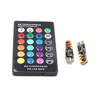 Bóng Đèn LED T10 W5W RGB COB-18 Bằng Silicone Cho Xe Hơi