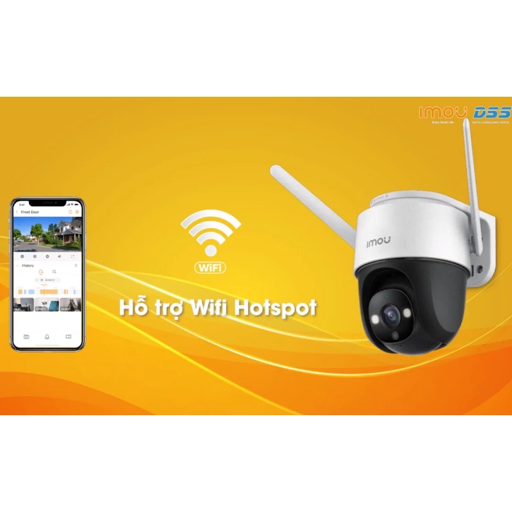 CAMERA WIFI IMOU NGOÀI TRỜI QUAY 360 ĐỘ CRUISER S42FP, ĐỘ PHÂN GIẢI 2K FULL COLOR (Màu ban đêm), ĐÀM THOẠI 2 CHIỀU