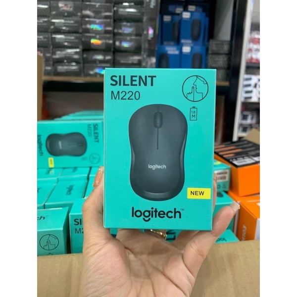 Chuột không dây logitech M220 Độ Nhạy Cao , Có Nút Công Tắc On/Of , Không Tiếng động