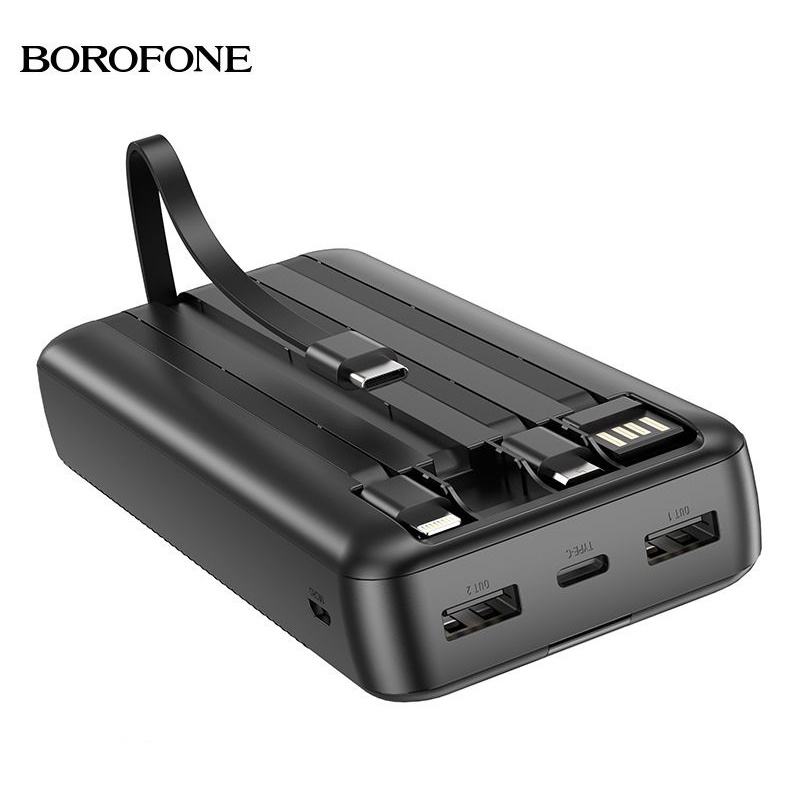 Pin Sạc Dự Phòng Borofone BJ20A 20000mah 3 Dây Sạc Tiện Lợi Có LCD