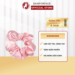 Cột tóc vải scrunchies buộc tóc vải trơn bóng loại đẹp hot trend Skinforface