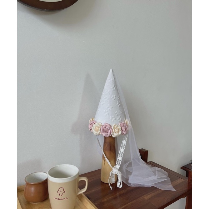 Nón handmade hoa voan lưới phụ kiện sinh nhật em bé