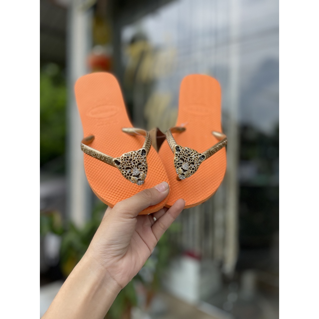 Dép havaianas quai ngắn chram beo màu cam