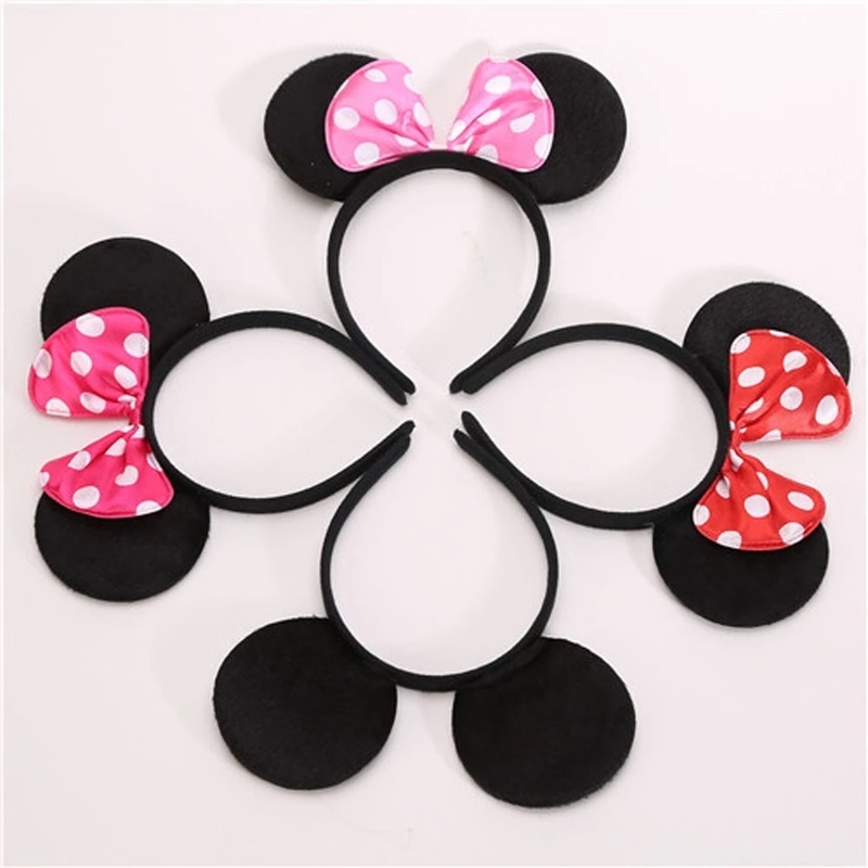 DISNEY Băng Đô Tai Thỏ Họa Tiết Chấm Bi / Chuột Mickey Thời Trang 2022 Cho Nữ