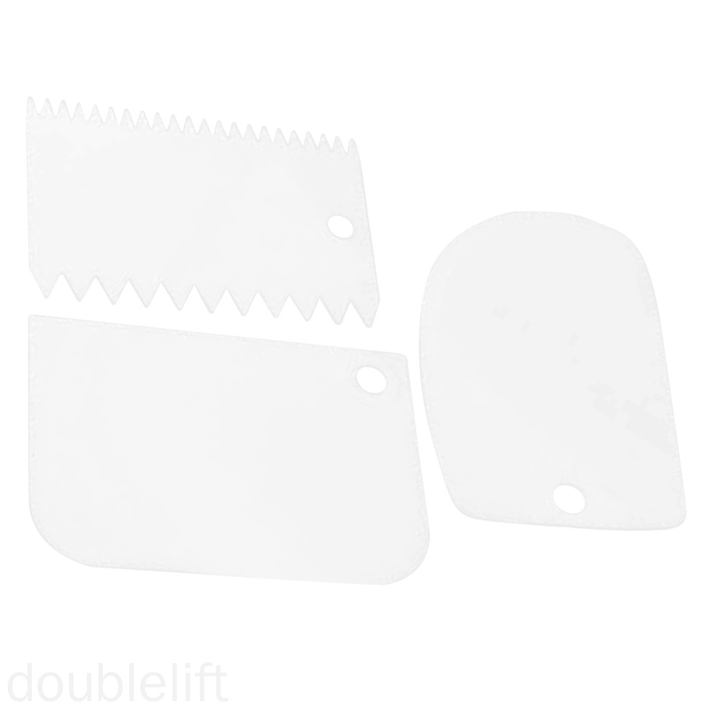 Set 3 Dụng Cụ Chà Láng Bánh Kem Bằng Nhựa Tiện Dụng Diy
