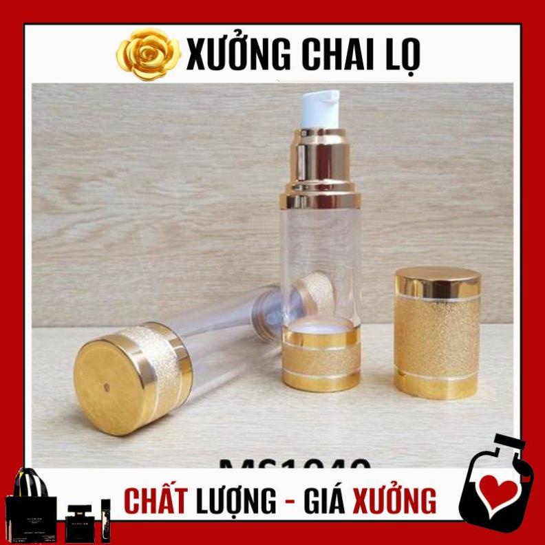 Chai Hút Chân Không Xịt Giọt Phun Cát Vàng 20ml, 30ml, 50ml Đựng Serum, Tinh Chất Dưỡng Da