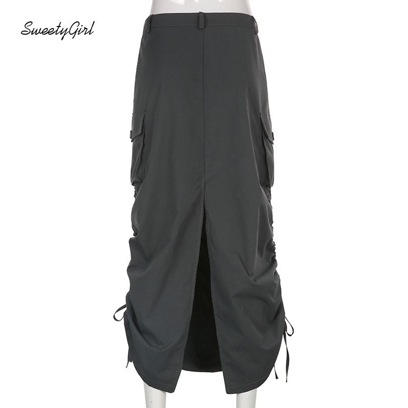 Chân Váy Dài Xẻ Tà Phong Cách Thời Trang Đường Phố Cá Tính 2022 Dành Cho Nữ