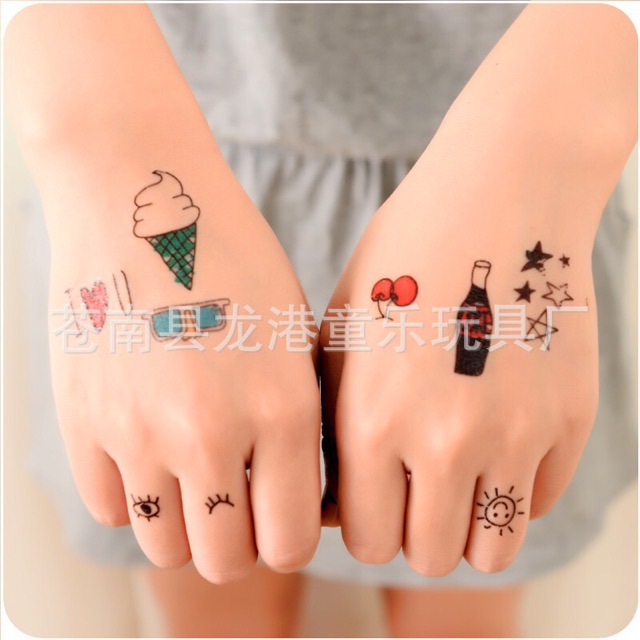 Hình xăm dán nguyên set 30 tấm 50k tattoo