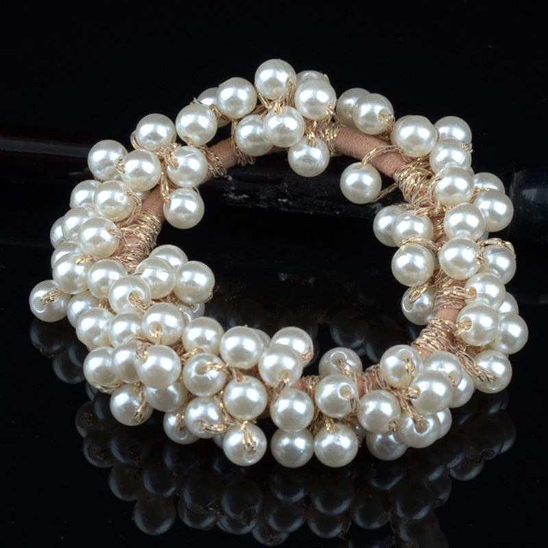 Dây Cột Tóc Đính Hạt Ngọc Trai Đơn Giản Phong Cách Hàn Quốc Cho Nữ