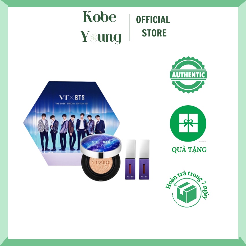 Bộ Trang Điểm Cushion Son Kem Lì VT X BTS The Sweet Special Edition Set - KOBE YOUNG