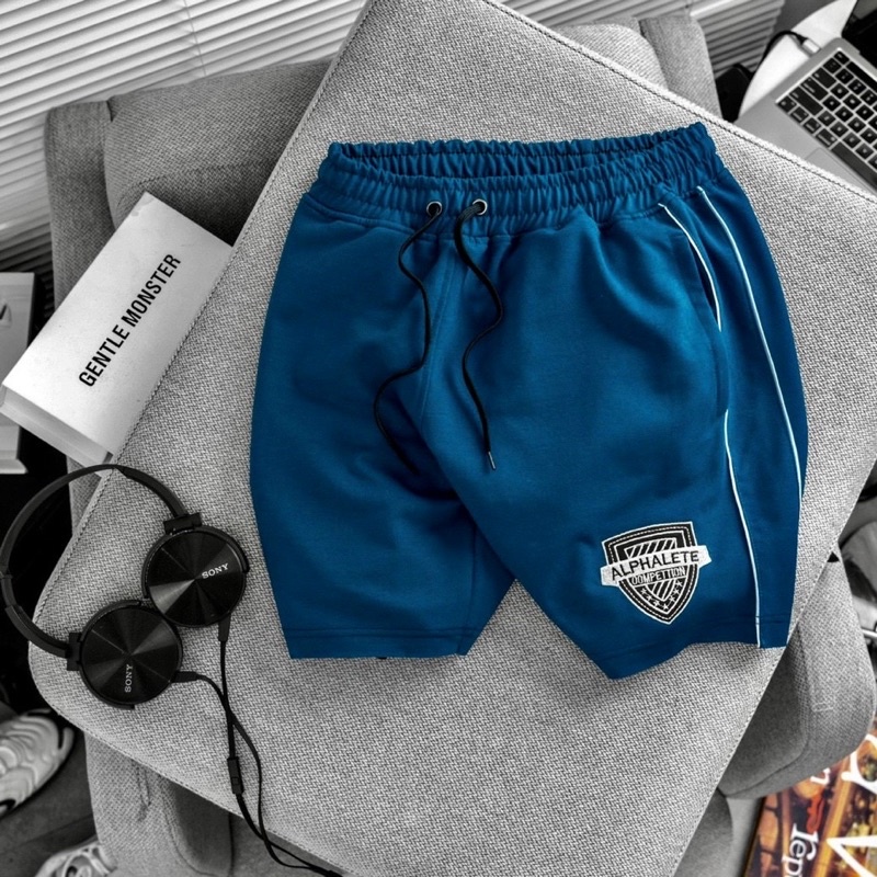 Quần Đùi Gym Alphalete Thun Da cá Logo Thêu Xịn, Chạy Bộ TẬP Gym Fitness Thể Thao Đều Đẹp