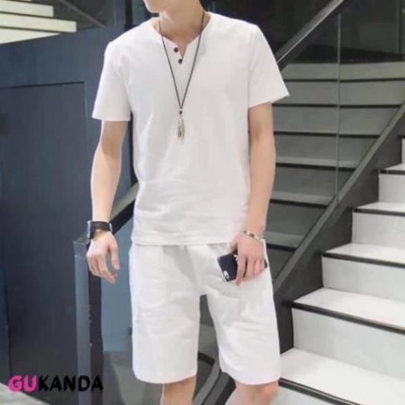 Bộ Đũi Nam Cao Cấp Vải Co Giãn Thoáng Mát Mã Gu231 | BigBuy360 - bigbuy360.vn