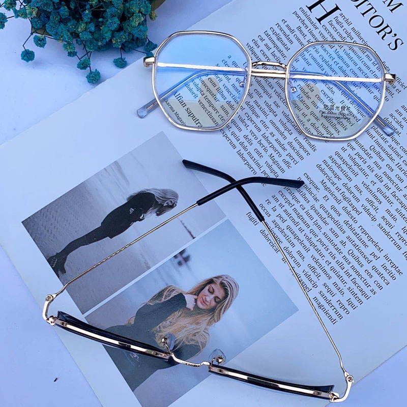 【YUZHU】New Fashion Anti-blue Light Literary Retro Big Frame Flat Mirror