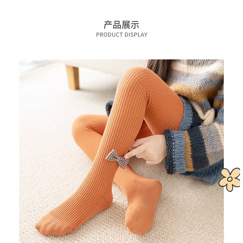 Quần Tất Đính Nơ Cho Bé Gái Chất Liệu Cotton 0673