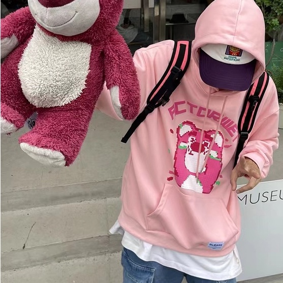 ZHELIHANGFEI Áo Hoodie Dáng Rộng In Họa Tiết Hoạt Hình Dễ Thương