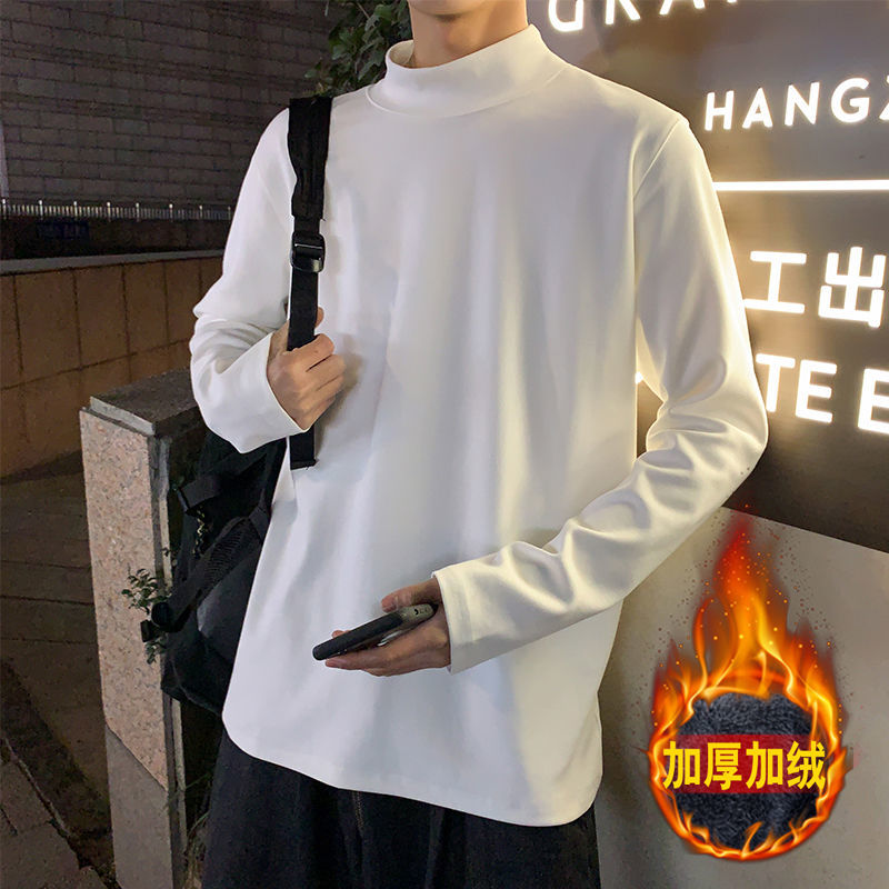 Áo Thun Tay Dài Cổ Cao Phối Nhung Cá Tính Cho Nam Size M-3Xl | BigBuy360 - bigbuy360.vn