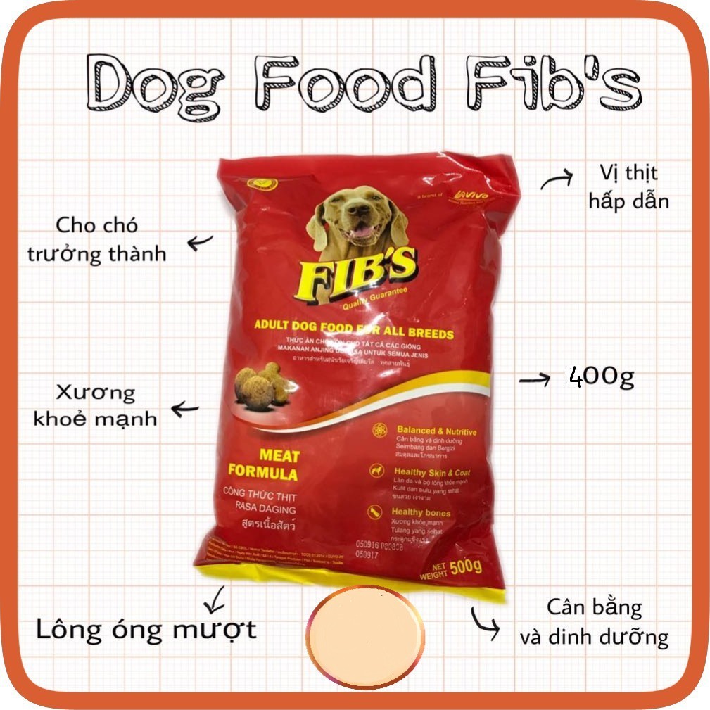Thức Ăn Hạt Khô Cho Chó Lớn FIB'S 400g - Thú Cưng Của Tui