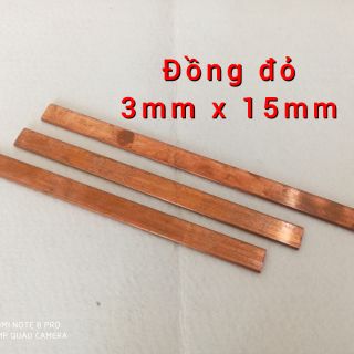 Thanh đồng đỏ 3mmx 15mm dài 15cm, 20cm.