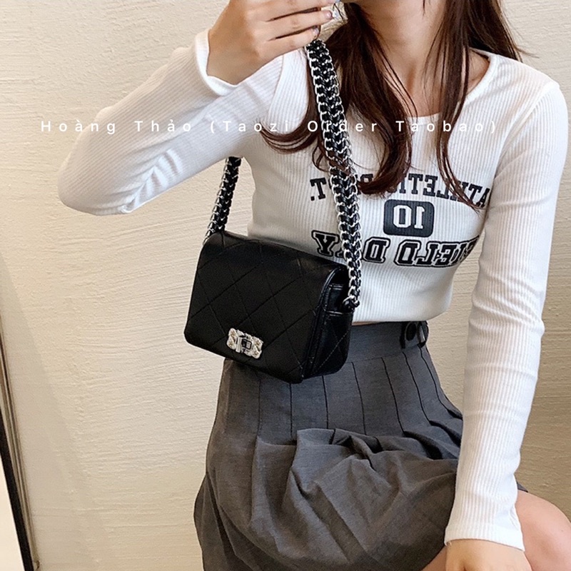 Túi đeo vai kẹp nách thiết kế dây xích lớn kiểu mới phong cách hàn
