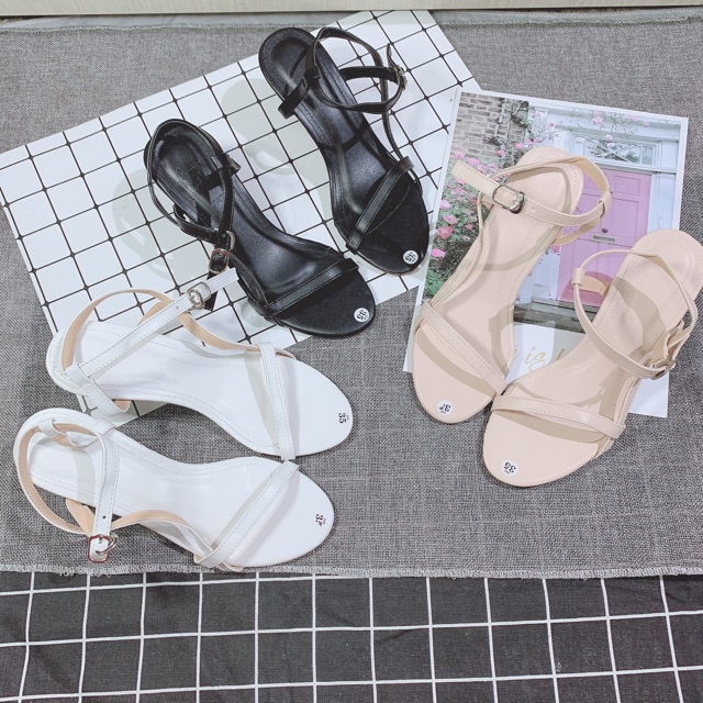 Sandal quai mảnh gót nhọn cao 5 phân tiểu thư kèm ảnh thật