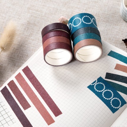 Set 10 cuộn băng kéo dán Washi Tape (dài 2m)