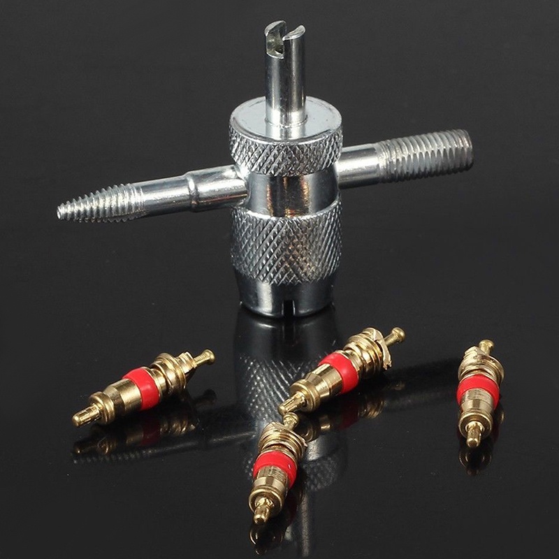 Dụng Cụ Tháo Lốp Xe 4 Chiều + 4 Lõi Thân Thay Thế Chuyên Dụng